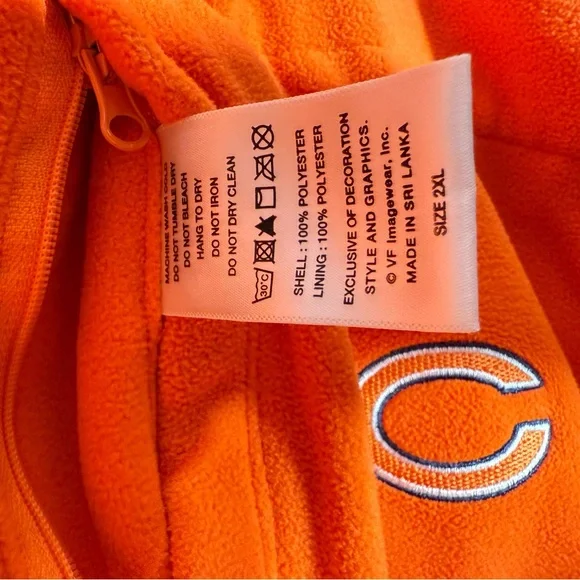 Chicago Bears 2XL Reversible Blue and Orange Pullover Jacket